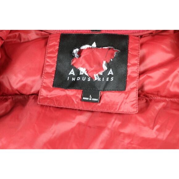 Alpha Industries Bomber Jacket Large Mens Red Zip USA Coat - Picture 4 of 7